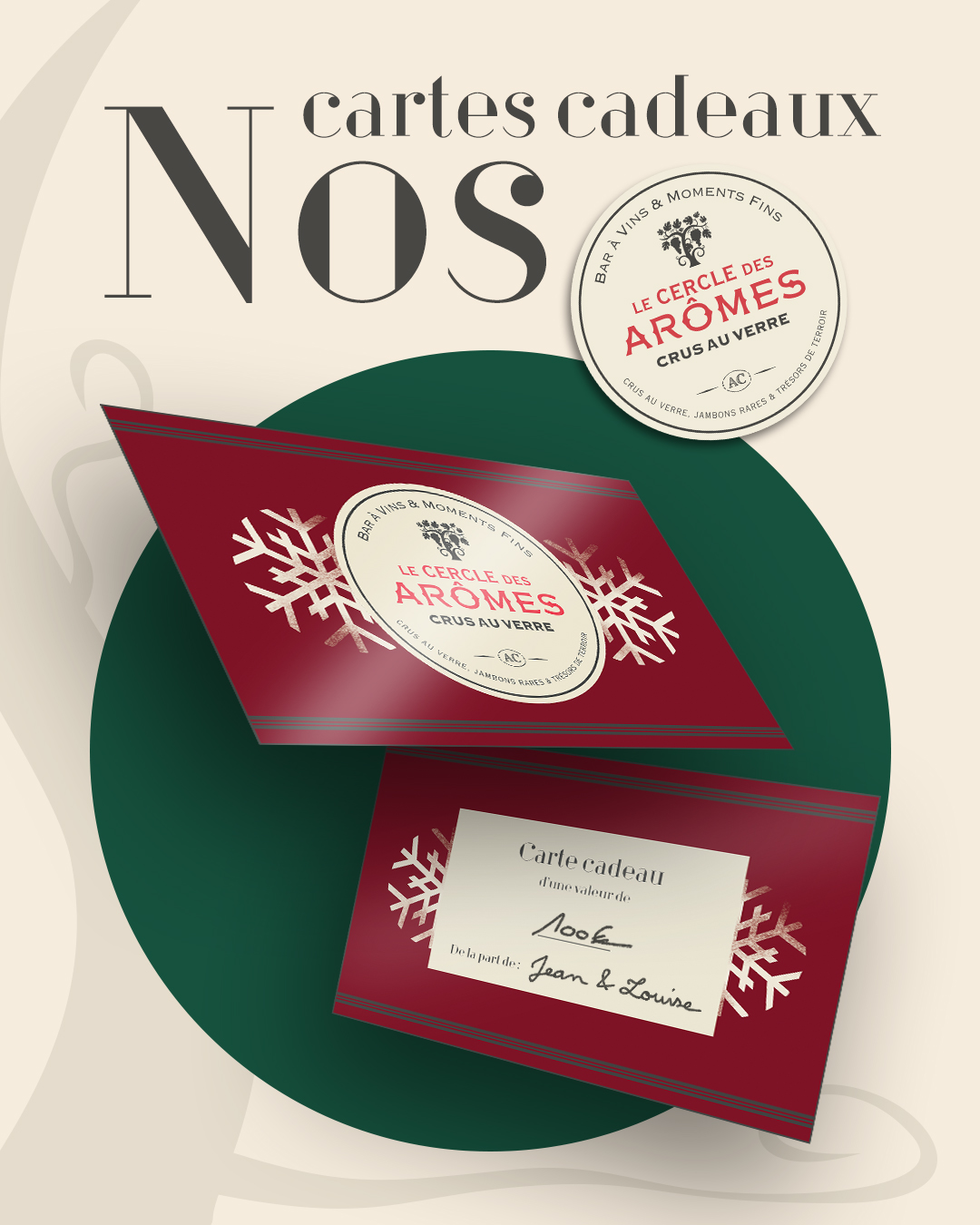 Noël arrive au Cercle des Arômes ! 🎄

Faites plaisir à vos proches en offrant un bon cadeau pour vivre une dégustation d'exception dans un de nos bars 🍷 D'un montant personnalisable (minimum de 20€/personne), ils pourront découvrir plus de 150 vins au verre, parfaitement accordés avec notre carte de mets. 

Sous le sapin, ce bon cadeau unique fera certainement sensation auprès des amatrices et amateurs de beaux produits ! 

 
 #LeCercleDeArômes #BaràVins #WineLovers #VinsAuVerre #CartesCadeaux