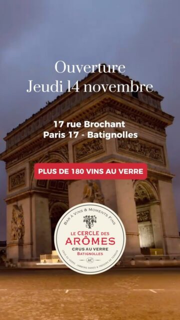 J-3 🔜
Le temple du vin au verre à Paris est prêt pour son ouverture officielle. Soyez-là jeudi 14 novembre à partir de 18h00 🍷

Réservations au lien en bio.

📍Le Cercle des Arômes - Batignolles 
17 rue Brochant
75017 Paris 

#LeCercledesAromes #BaràVins #BaràVinsParis #WineLovers