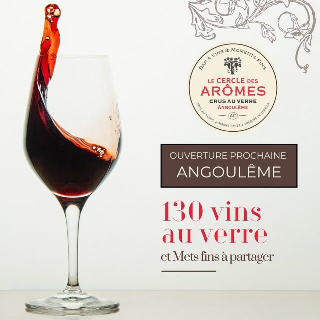 BIENTÔT - Dégustez plus de 130 vins au verre au centre d’Angoulême 🍷

Nous avons le plaisir de vous annoncer l’ouverture prochaine du Cercle des Arômes à Angoulême.

Mais qu’est-ce que le Cercle des Arômes ?

⭐ Un concept de bar à vin unique proposant plus de 130 crus au verre à déguster et pour tous les budgets. Disponibles en 12cl, 75cl et 6cl pour les vins les plus prestigieux.

Notre sélection est uniquement composée de références pointues et reconnues dans le métier (dont beaucoup en Bio et Biodynamie 🍀). Sans oublier nos bières artisanales et spiritueux, notamment en Cognac !

* Le Cercle des Arômes, élu parmi les plus belles cartes de vins de France 2024 par TERRE DE VINS*

⭐ Accompagnez votre dégustation d’une carte de mets de qualité à partager, composée de produits locaux et d’ailleurs. Charcuteries fines, fromages affinés, tartines et autres sont au rendez-vous.

⭐ Un cadre chic et sympathique, propice à la convivialité. Couleurs chaleureuses, assises sur mesure, équipe au top.

Nous vous tiendrons informés au fur et à mesure de l’avancement 👍

A très vite !

Le Cercle des Arômes - Angoulême
18 Rue des 3 Notre Dame (Anciennement RAISIN)

@villeangouleme 
@angoulemetourisme 
@bdangouleme 
@ffangouleme 
@charente_tourisme 
@charentelibre 
@journalsudouest 
@jaimeangouleme 
@larvf_mag 
@terredevins_officiel 
@lefigarovin 
@cognac_official 

#angoulême #baravin #cognac #winelover #charente #grandangoulême #vinauverre