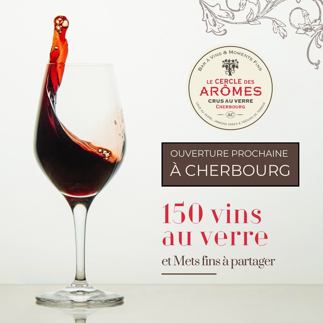 BIENTÔT - Votre nouveau bar à vin au centre de Cherbourg 🍷

Nous sommes très heureux de vous annoncer l’ouverture prochaine du Cercle des Arômes à Cherbourg. 

Mais qu’est-ce que le Cercle des Arômes ? 

⭐ Un concept unique de plus de 150 crus au verre à déguster, toutes régions confondues et pour tous les budgets. Notre sélection est uniquement composée de références pointues et reconnues dans le métier. 

Sans oublier nos bières artisanales et spiritueux de Normandie ! 

⭐ Une carte de mets de qualité à partager, composée de producteurs locaux et d’ailleurs. Charcuteries fines, fromages affinés, tartines, produits de la mer et autres sont au rendez-vous. 

⭐ Un cadre chic et sympathique, propice à la convivialité. Couleurs chaleureuses, espaces de dégustation et assises confortables. 

Nous vous tiendrons informés au fur et à mesure de l’avancement 👍

Le Cercle des Arômes - Cherbourg 
50 Quai de Caligny (anciennement LM Traiteur)

À très vite ! 

@villecherbourg 
@cestacherbourg 
@cotentin_tourisme_normandie
@lamanchelibre 
@larvf_mag 
@lefigarovin 
@bref.wine 
@ouestfrance.normandie 
@terredevins_officiel